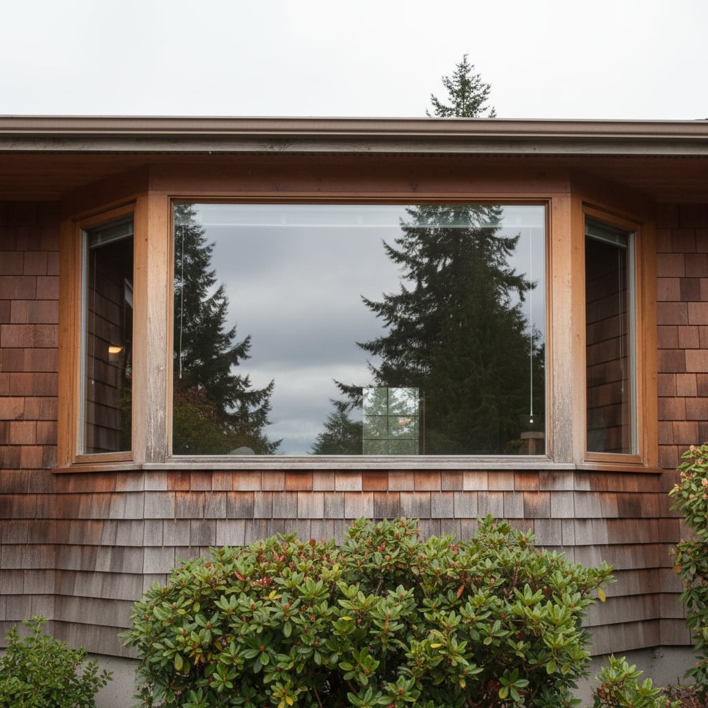 Window after professional cleaning, streak-free glass
